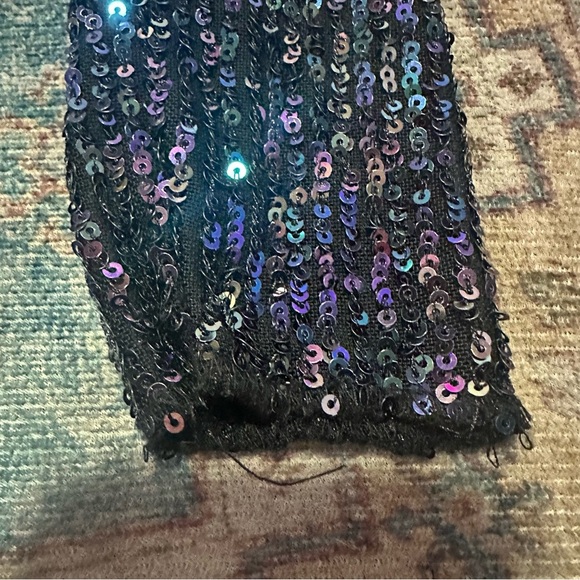Free People•Sequin Black Long Sleeve Top size XS - Picture 5 of 8